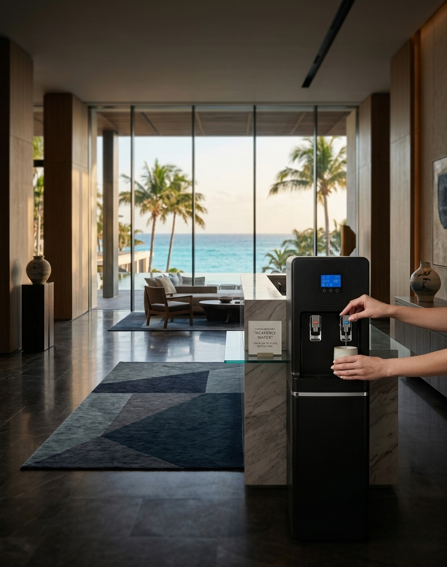 Pure water dispenser for hotels and resorts in Samui