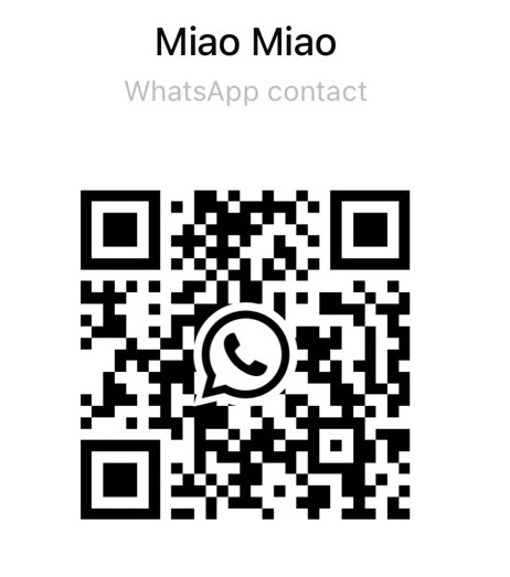 WhatsApp QR code — Miao Miao, Sales Representative